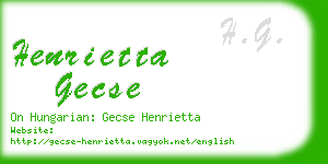 henrietta gecse business card